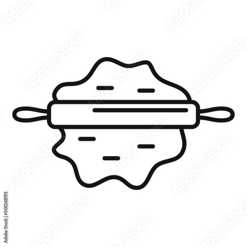 Dough icon outline vector. Pizza bread