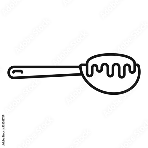 Dough spoon icon outline vector. Flour pastry
