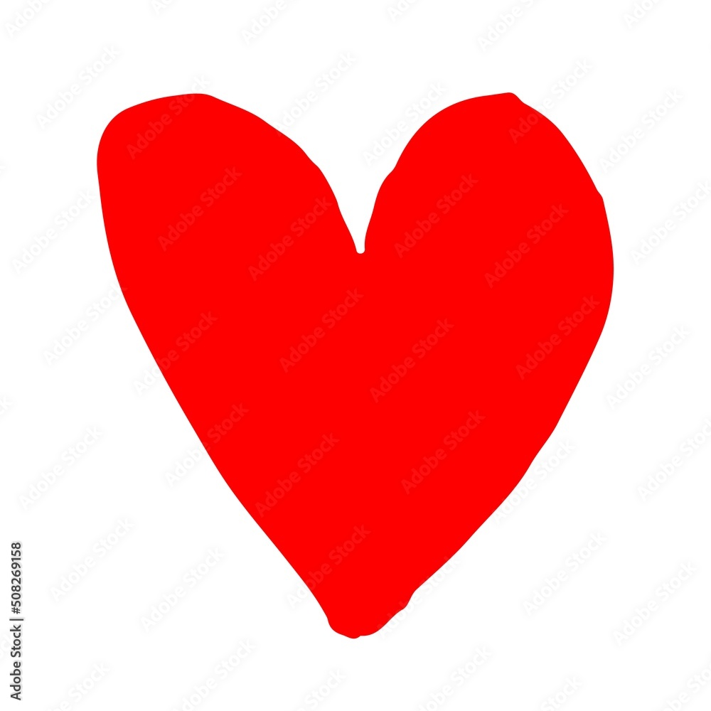Heart hand drawn with ink brush isolated on white background Heart hand drawn with ink brush isolated on white background