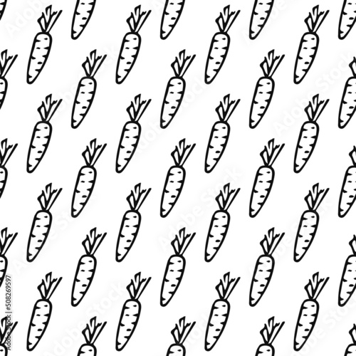 seamless carrot pattern. vector doodle illustration with carrot. pattern with carrot