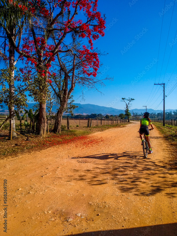 Obraz premium person riding a bike