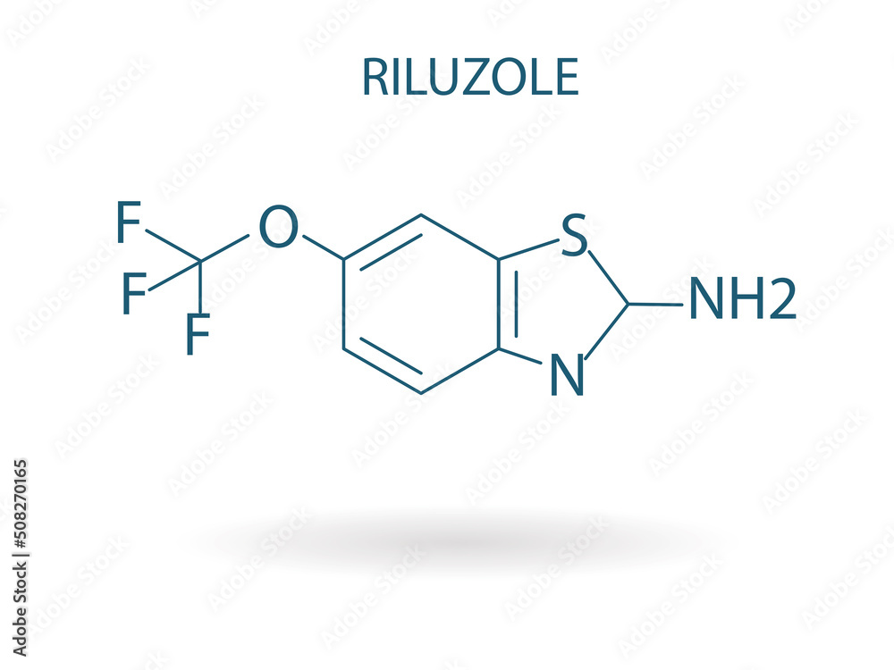 Riluzole drug for the treatment of amyotrophic lateral sclerosis.