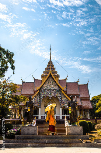 Wat Phra Phutthabat Tak Pha temple on top of the mountain in Lamphun  Thailand