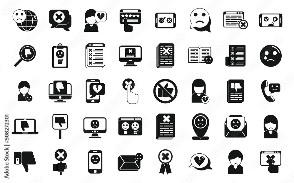 Dislike icons set simple vector. Thumb up Dislike icons set simple vector. Thumb up