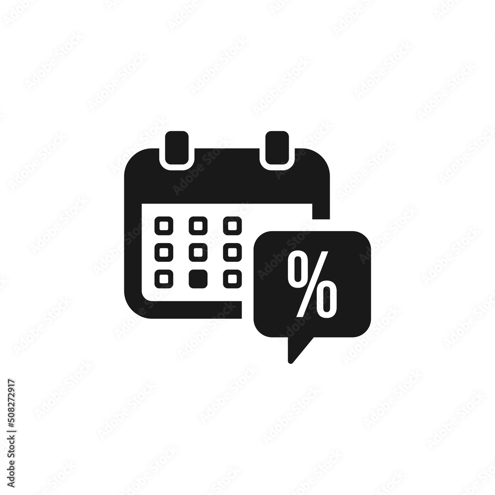 Discounts calendar icon isolated on white background Discounts calendar icon isolated on white background