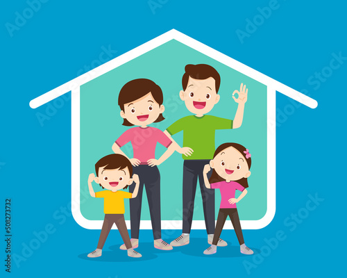 cute family strong body