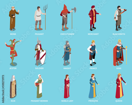 Medieval Isometric Icons Set
