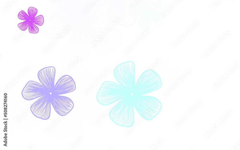 Light Multicolor vector abstract design with flowers.