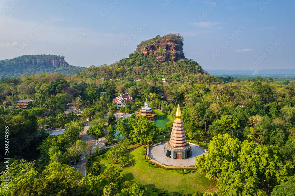 Landscape of Phu- Toek, the mountain of faith in  Buengkan province, Thailand.