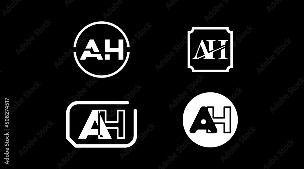 A H AH alphabet initials creative monogram letters icon logo design. A H AH alphabet initials creative monogram letters icon logo design.