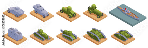 WWI Military Vehicles Isometric photo