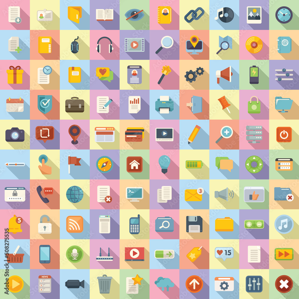 Interface icons set flat vector. Comment browser Interface icons set flat vector. Comment browser