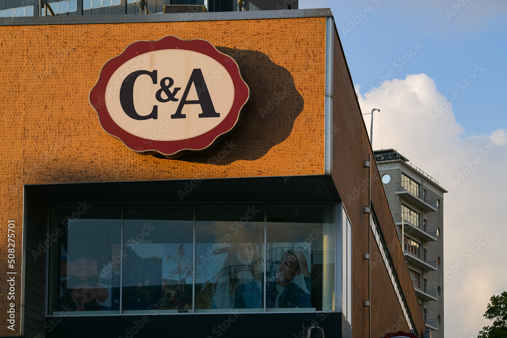 The logo sign of C and A, an international chain of fashion retail