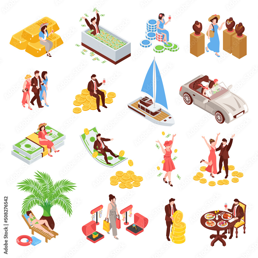 Rich People Isometric Set Rich People Isometric Set