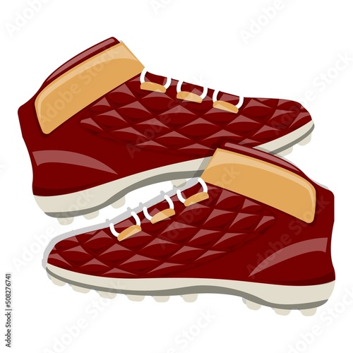 American football boots icon cartoon vector. Sport equipment