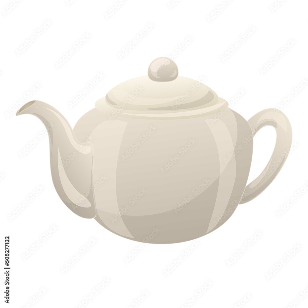 Matcha tea pot icon cartoon vector. Green powder Matcha tea pot icon cartoon vector. Green powder
