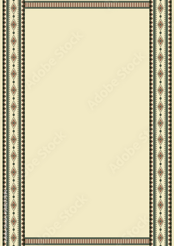 Wallpaper Mural Ethnic pattern background with copy space for text. Mexican tribal design. For banner, fliers, business card, restaurant menu, web background. Cinco de Mayo decor. Boho frame. Size A4. Torontodigital.ca