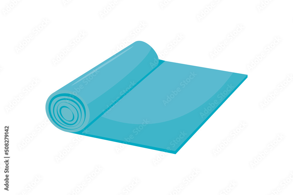 Rug yoga mat icon. Cartoon of rug yoga mat vector icon for web design isolated on white background
