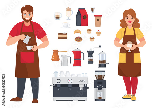 Barista Coffee Flat Set