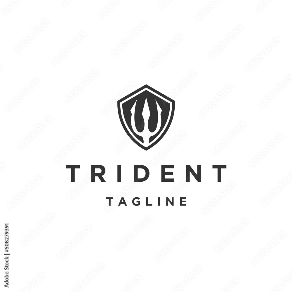 Trident logo icon design template flat vector Trident logo icon design template flat vector