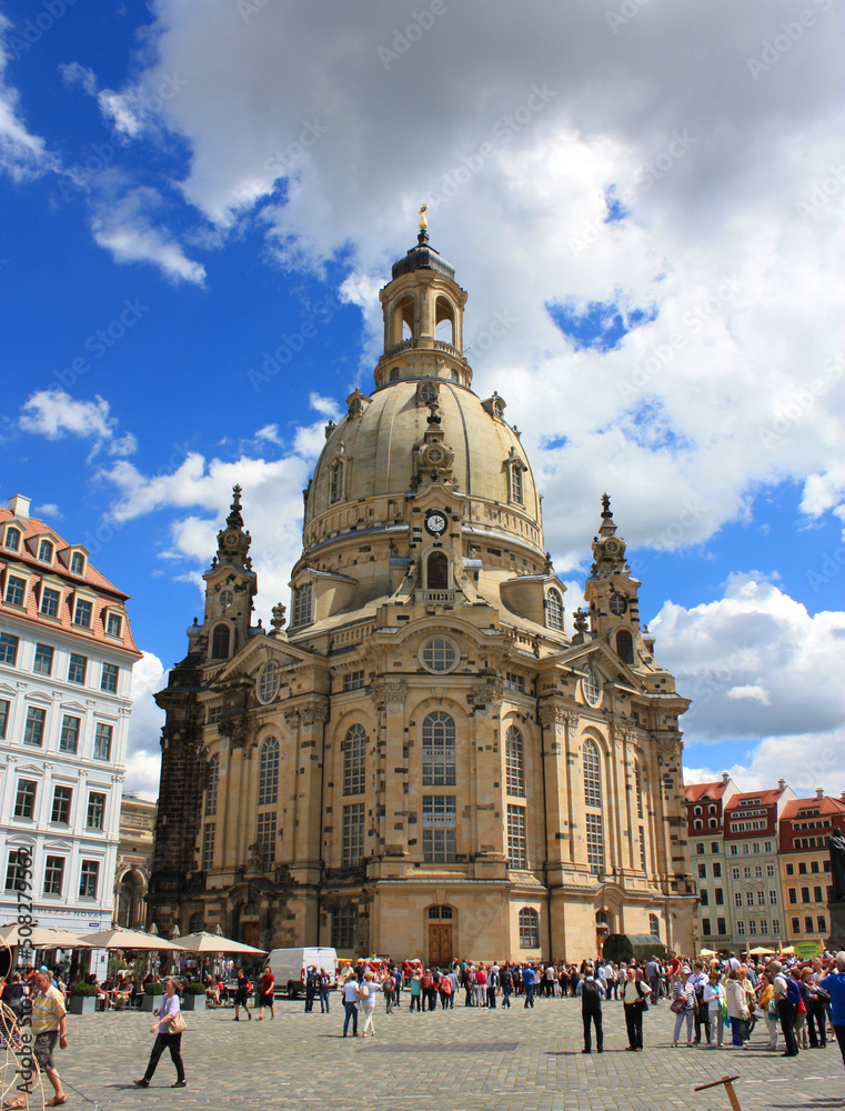  Lutheran church Dresden Frauenkirche in Dresden, Germany