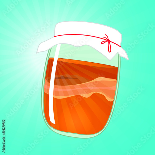 Tea mushroom with kombucha tea