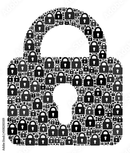 Security mosaic lock icon. Lock mosaic icon of lock icons. Vector collage for security purposes.