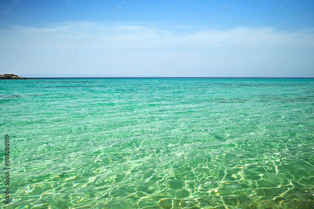 beautiful green blue sea on a sunny day