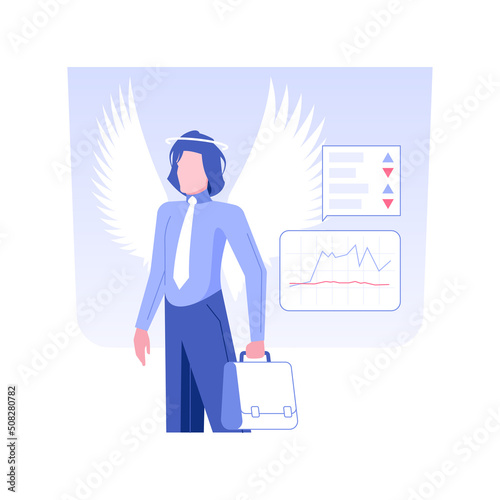 Angel Investors isolated concept vector illustration. Person investing in startup, raising money, venture funding, business strategy, provide financial help, investment process vector concept.