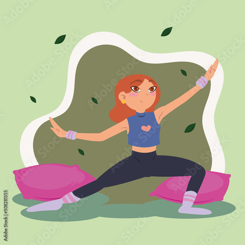 woman doing yoga