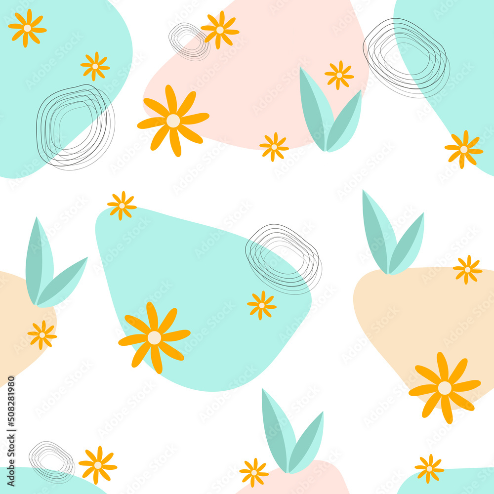 Print  seamless pattern - leaves of gentle pastel color 10