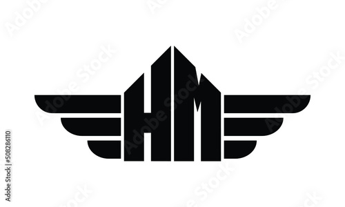 HM logo design vector template house, real estate, corporate, construction symbol on white background