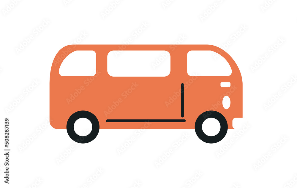 flat orange van design
