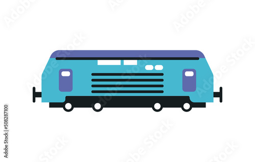 flat blue train illustration