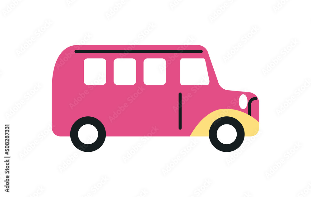flat pink van design