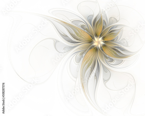 Abstract fractal flower on a light background © svetlanass13