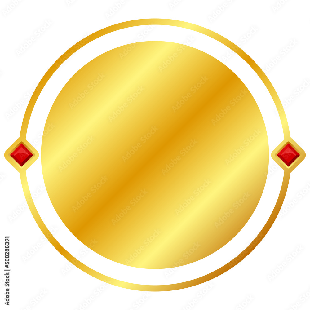 gold circle frame with gem