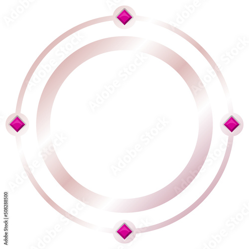 rose gold circle frame with gem
