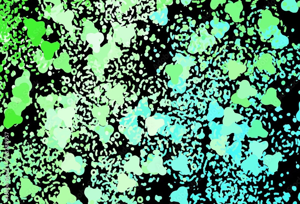 Dark Green vector pattern with random forms.
