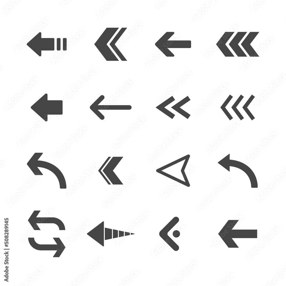 Arrow icons set. Vector pictogram arrows collection. Arrow icons set. Vector pictogram arrows collection.