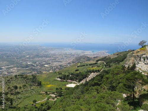 Panorama da Erice, Trapani, Sicilia, Italia © norikun1981