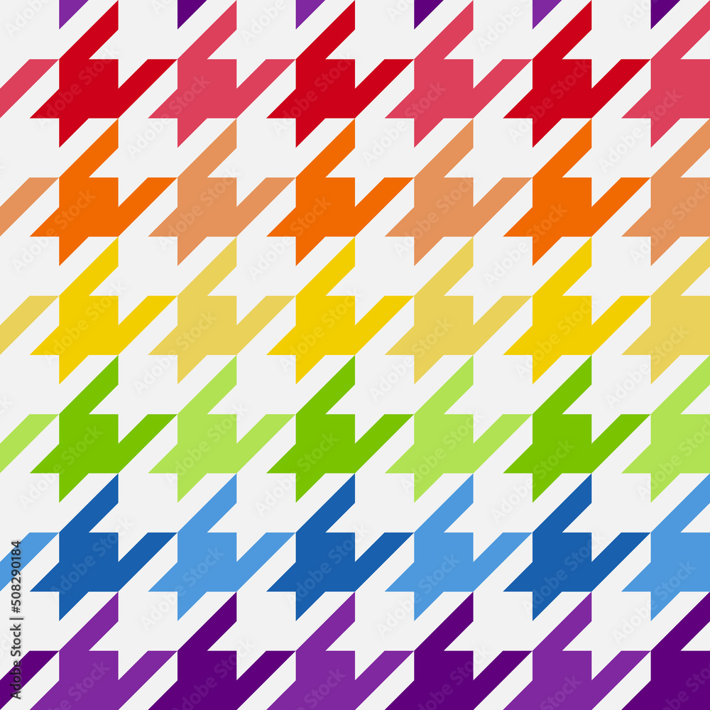 Hounds Tooth seamless pattern in rainbow colors Hounds Tooth seamless pattern in rainbow colors