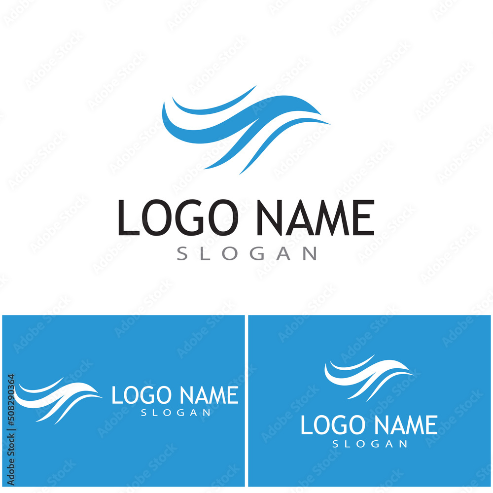 Fototapeta premium Water wave icon vector illustration design logo