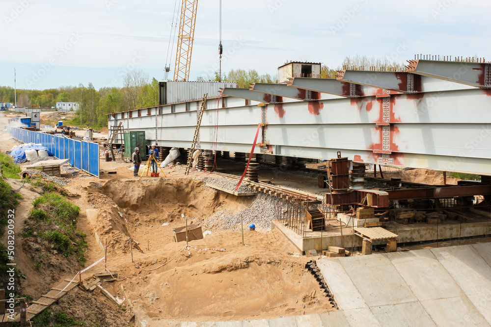 Construction work on the new bridge.