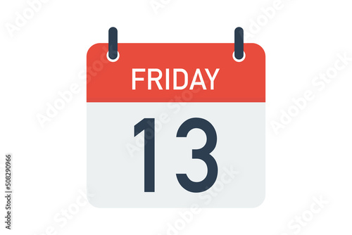 Obraz na plátně Calendar friday 13 icon simple design