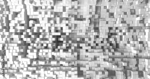 Fototapeta Naklejka Na Ścianę i Meble -  Abstract monochrome background. White structure. The structure of the rods. 3D visualization.