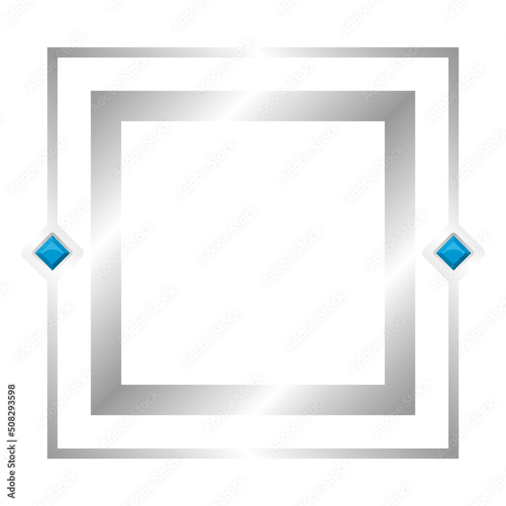 Fototapeta premium silver square frame with gem
