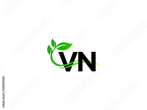 Abstract VN Logo Icon, Garden Vn nv Green Leaf Logo Letter Vector Image Design For All Kind Of Use