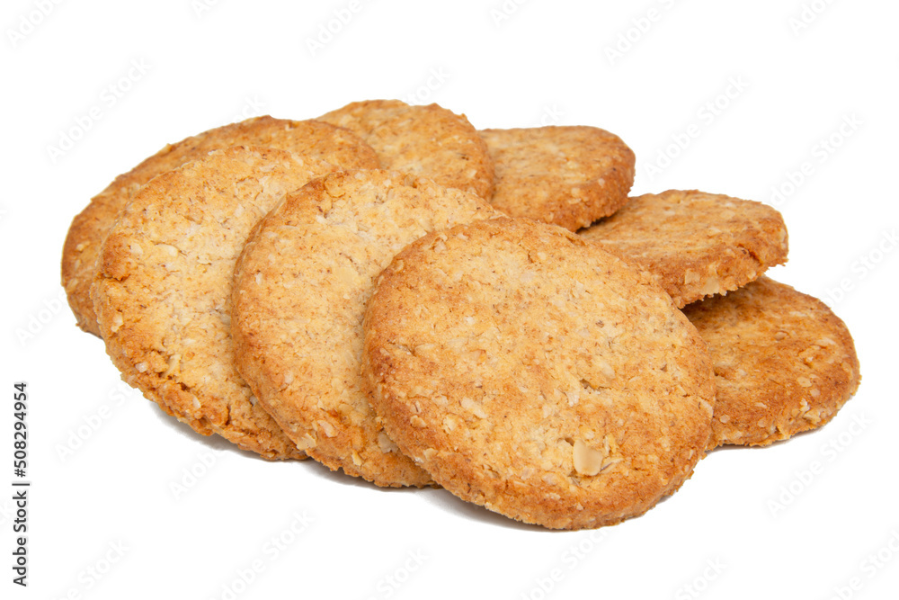Cereal classic cookies isolated on the white background