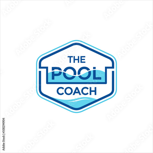 the pool coach vector logo template